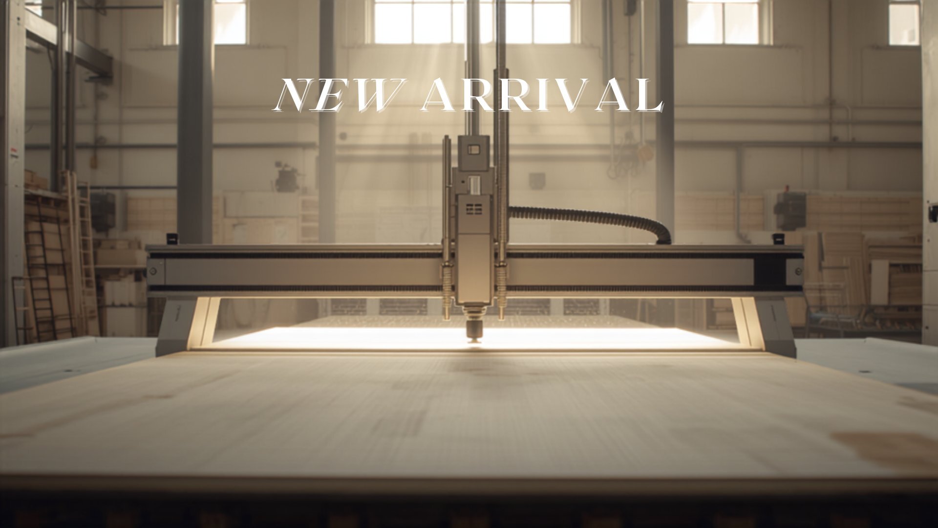 Inside the Senai factory &mdash; CNC cutting light plywood in shafts of daylight
